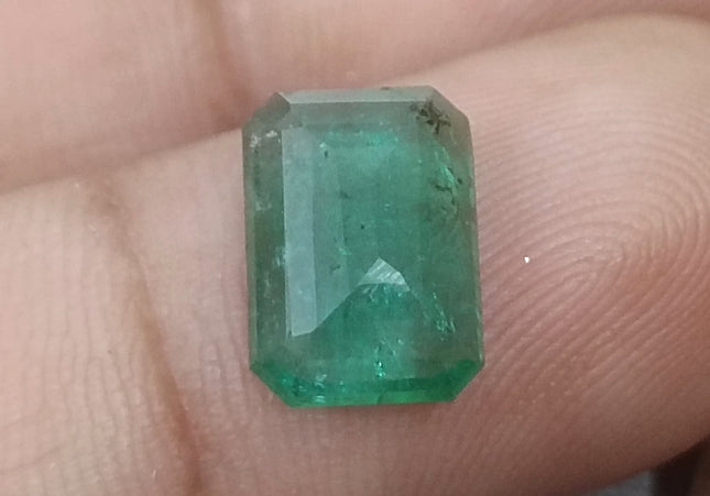 2.73ct GSI USA Certified Medium Deep Green Spring Green Zambian Emerald Minor Oiled Loose Gemstone