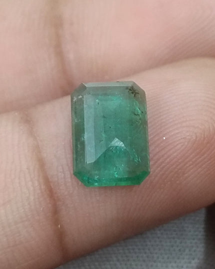 2.73ct GSI USA Certified Medium Deep Green Spring Green Zambian Emerald Minor Oiled Loose Gemstone