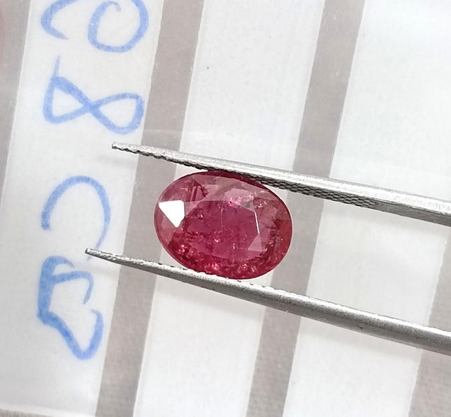 1.68ct Untreated Natural Mozambique Ruby Cherry Red SGL Certified Oval Loose Gemstone