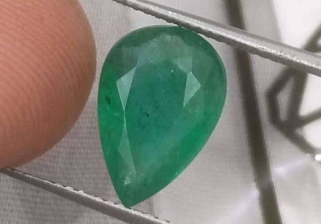 3.25ct GSI USA Certified Velvet Green Zambian Emerald Minor Oiled Loose Gemstone