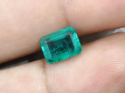 Natural Emerald 2.65ct SGL Certified Zambia Sea Green Octagon Cut Minor Oiled Gemstone
