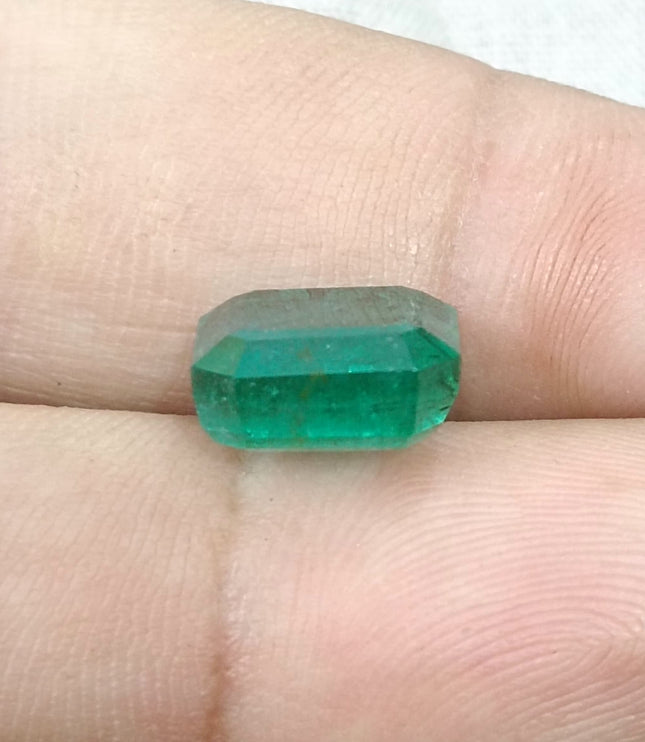 6.18ct Natural Emerald AGRL Certified Medium Deep Velvet Green Octagon Cut Gemstone