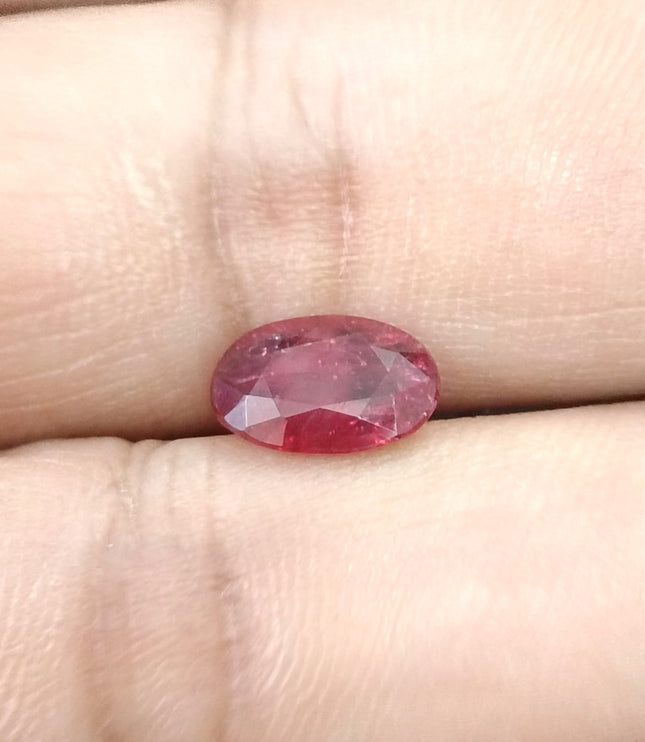 2.16ct Untreated Mozambique Natural Ruby SGL Certified Rasberry Red Oval Gemstone