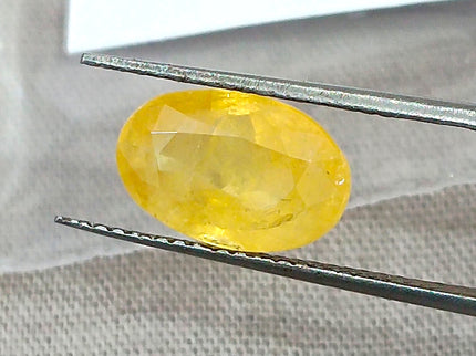 Lemon Yellow Sapphire 3.84ct Certified Natural Unheated Oval Cut Loose Gemstone