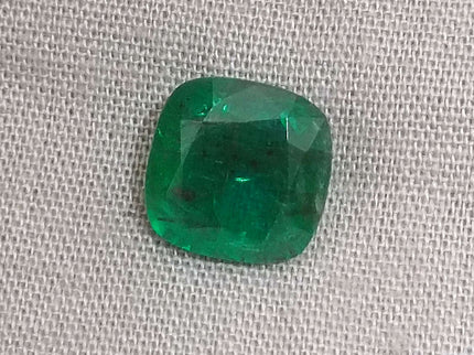 3.38ct Certified Zambian Emerald, Deep Vivid Green Gemstone.