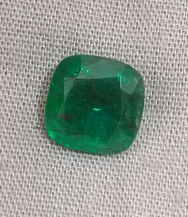 3.38ct Certified Zambian Emerald, Deep Vivid Green Gemstone.
