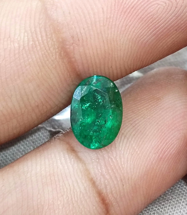 2.37ct Emerald Natural Deep Pure Green SGL Certified Oval Cut Gemstone
