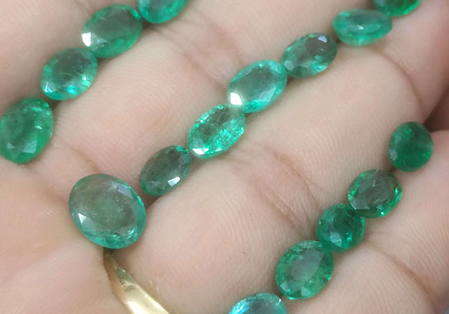 24.31ct Medium to Vivid Green Natural Zambian Emerald Parcel Minor Oiled Loose Gemstones