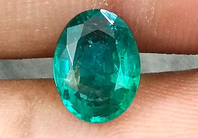 GSI Certified 1.57ct Deep Green Zambian Emerald Minor Oiled Loose Gemstone
