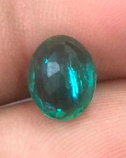 1.70ct GSI Certified Medium Deep Green Zambian Emerald Minor Oiled Loose Gemstone