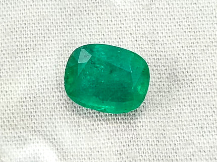 Zambian Emerald 3.61ct Certified Natural Deep Green Cushion Cut Gemstone