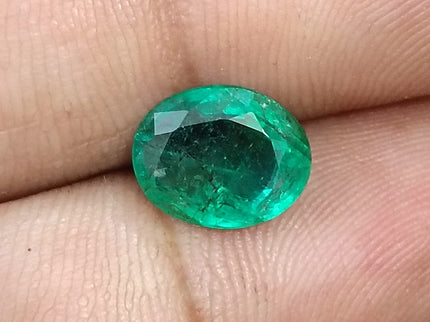 2.41ct Natural Emerald SGL Certified Medium Deep Green Oval Cut Minor Oiled Loose Gemstone
