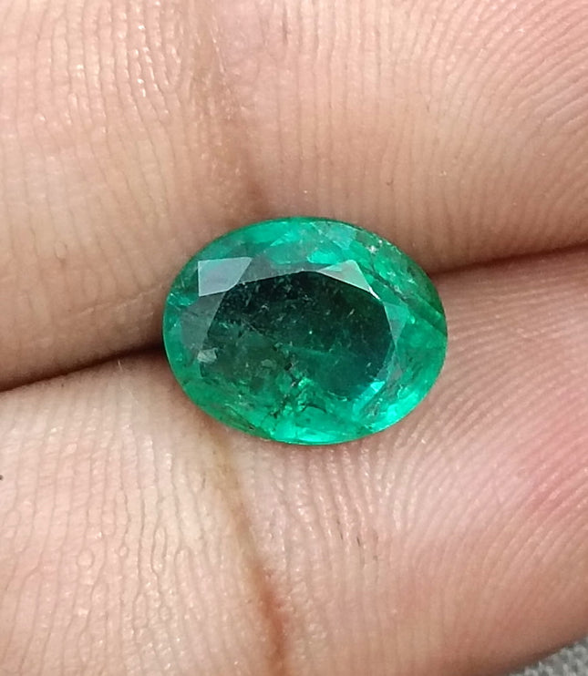 2.41ct Natural Emerald SGL Certified Medium Deep Green Oval Cut Minor Oiled Loose Gemstone