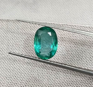 1.26ct Certified Natural Zambian Emerald Eye Clean Oval Cut Loose Gemstone