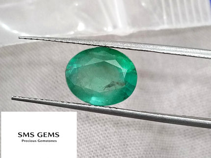 Certified 2.47ct Natural Zambian Emerald Medium Green Oval Cut Loose Gemstone