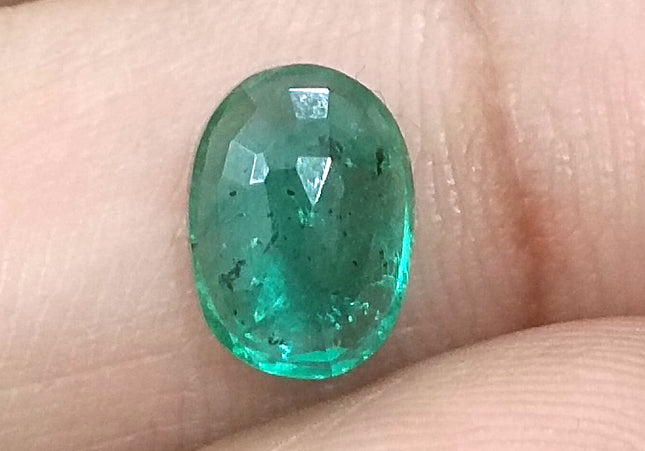 1.87ct GSI USA Certified Medium Deep Green Zambian Emerald Minor Oiled Loose Gemstone