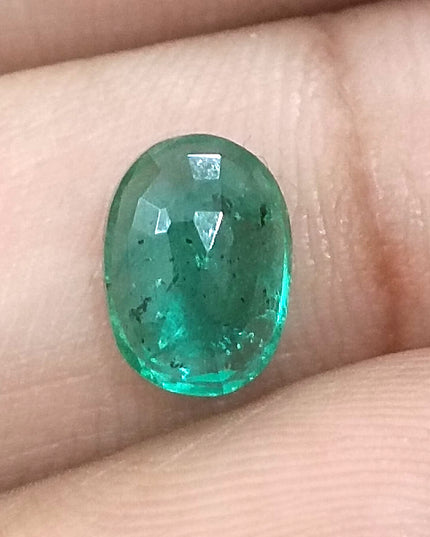 1.87ct GSI USA Certified Medium Deep Green Zambian Emerald Minor Oiled Loose Gemstone