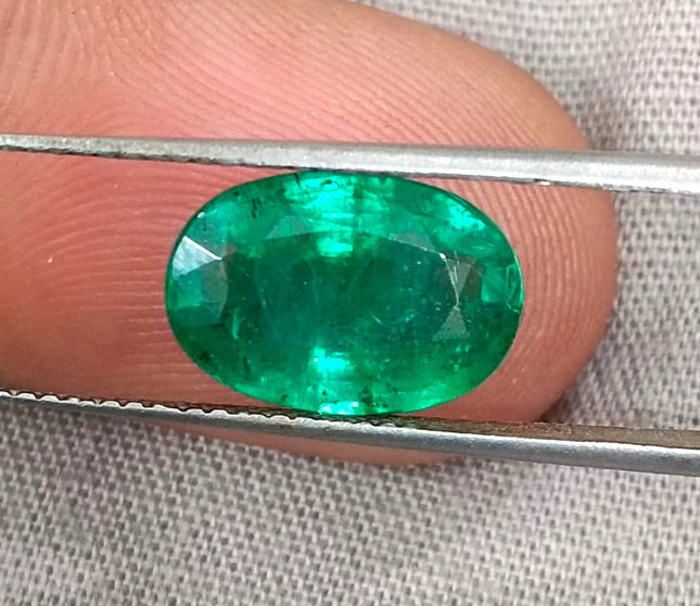 Swat Emerald 3.60ct Vivid Deep Green Natural Oval Cut Loose Gemstone