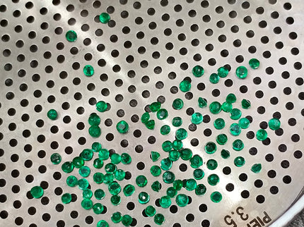 3.05ct Calibrated Natural Emerald Lot mm size Panjshir Round Cut Loose Gemstones