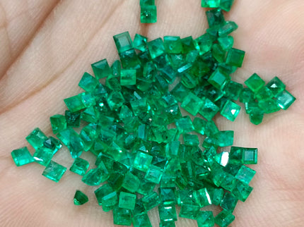 13.65ct Natural Panjshir Emerald Lot Calibrated Deep Vivid Green Princess Cut Gemstone