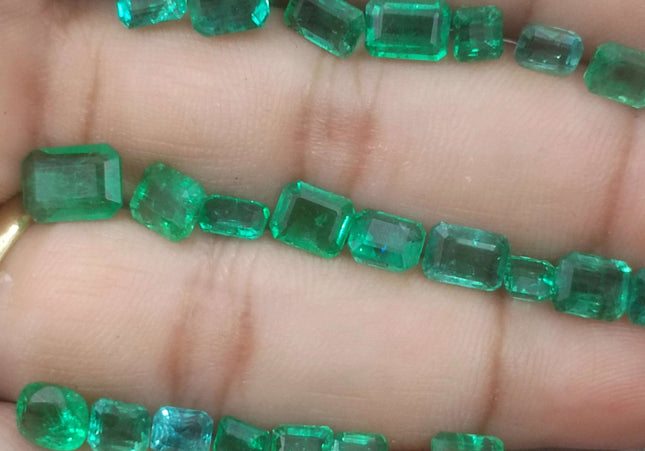 20.64ct Medium to Vivid Green Zambian Emerald Parcel Minor Oiled Loose Gemstones