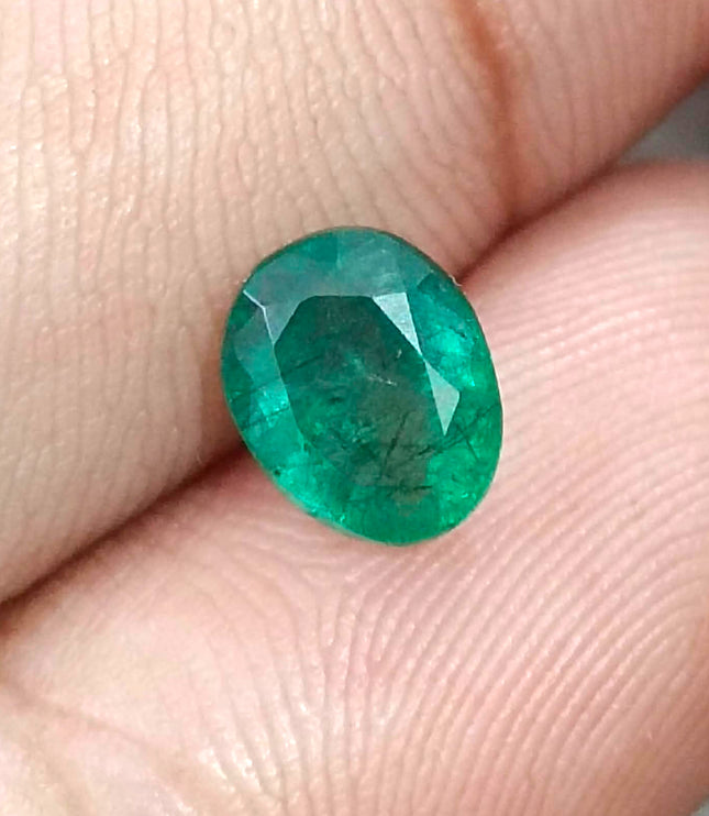 SALE! 1.40ct Natural Emerald Medium Green Oval Cut Loose Gemstone
