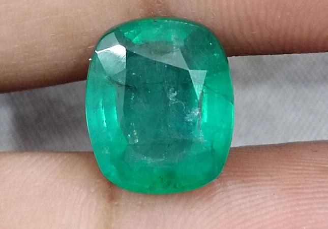 Big 6.28ct Zambian Emerald, Medium Deep Green Minor Oiled Natural Loose Gemstone
