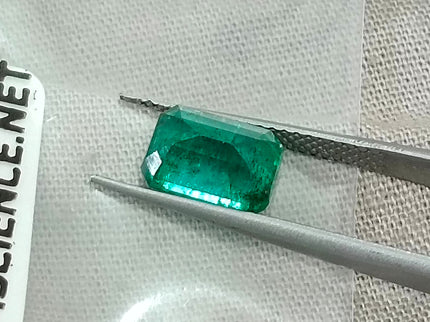 2.00ct Deep Green Zambian Emerald, Certified Natural Octagon Cut Gemstone