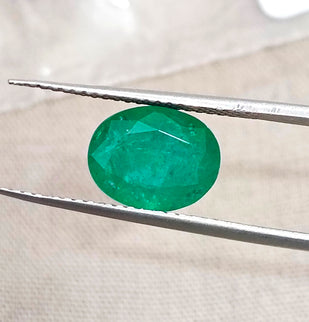 2.30ct Deep Velvet Green Natural Emerald Oval Cut SGL Certified Gemstone