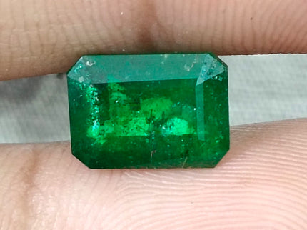 4.04ct Emerald Natural GSI Certified Pure Dark Green Octagon Cut Gemstone