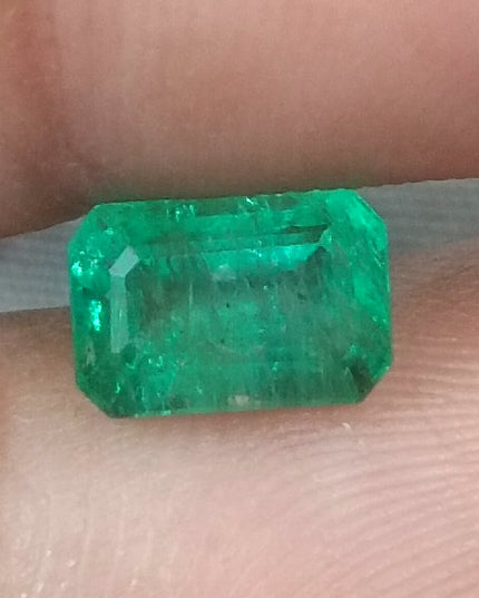 1.81ct GSI Certified Medium Deep Golden Green Zambian Emerald Minor Oiled Loose Gemstone
