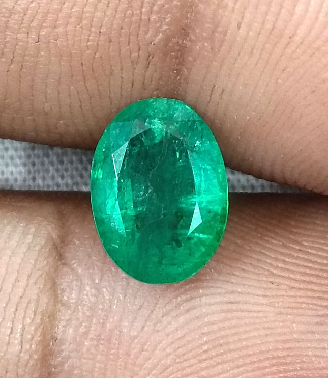 2.01ct Zambian Emerald, Certified Natural Medium Deep Green Oval Cut Loose Gemstone