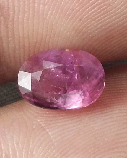 GSI Certified Pink Purple Sapphire, Natural Untreated Gemstone