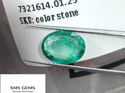 Zambian Emerald 2.55ct Certified Medium Light Green Oval Cut Gemstone