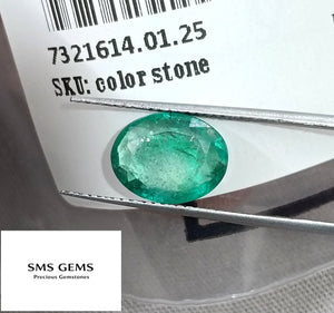 Zambian Emerald 2.55ct Certified Medium Light Green Oval Cut Gemstone
