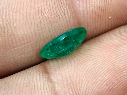 Certified 2.40ct Zambian Natural Emerald Medium Bright Grass Green Oval Cut Loose Gemstone
