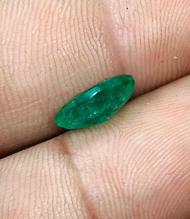 Certified 2.40ct Zambian Natural Emerald Medium Bright Grass Green Oval Cut Loose Gemstone