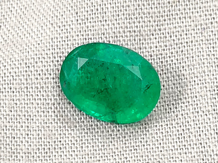 3.02ct Zambian Emerald, Alpine Green Oval Cut Certified Natural Loose Gemstone