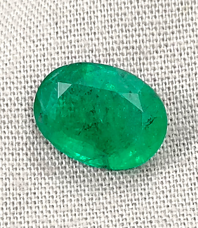 3.02ct Zambian Emerald, Alpine Green Oval Cut Certified Natural Loose Gemstone
