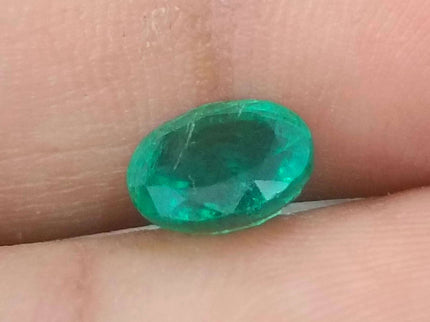 Certified 1.56ct Natural Zambian Emerald Deep Green Oval Cut Loose Gemstone