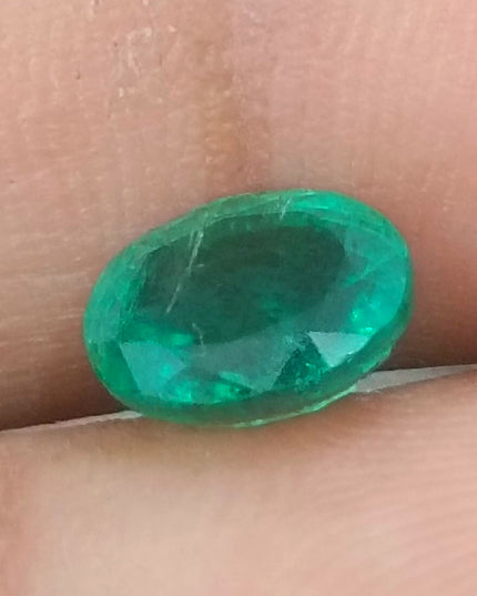 GSI Certified 1.56ct Deep Green Natural Emerald Minor Oiled Loose Gemstone