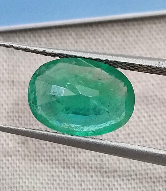 2.26ct Emerald Natural Medium Velvet Green Oval Cut Loose Gemstone
