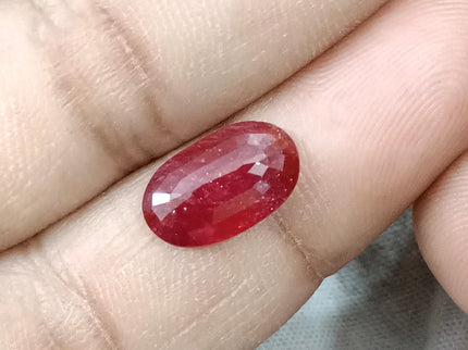 2.95ct Unheated Natural Mozambique Blood Red SGL Certified Ovsl Cut Gemstone