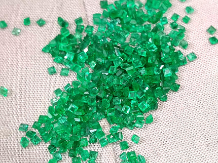 Emerald Lot Calibrated 15.42ct Princess Cut Vivid Medium Deep Green Gemstones