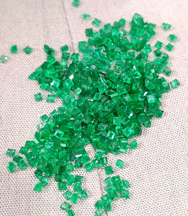 Emerald Lot Calibrated 15.42ct Princess Cut Vivid Medium Deep Green Gemstones