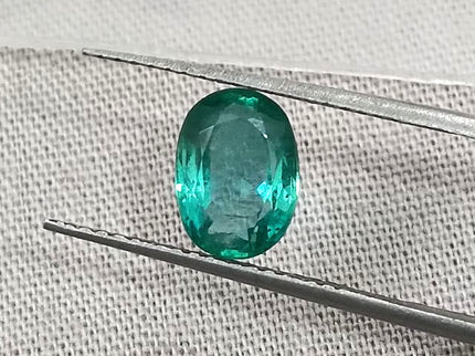 1.26ct Certified Natural Zambian Emerald Eye Clean Oval Cut Loose Gemstone