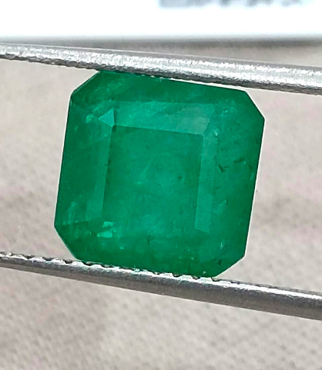 2.72ct Zambian Natural Emerald Deep Green GSI Certified Octagon Cut Loose Stone
