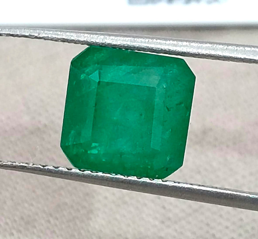 2.72ct Zambian Natural Emerald Deep Green GSI Certified Octagon Cut Loose Stone