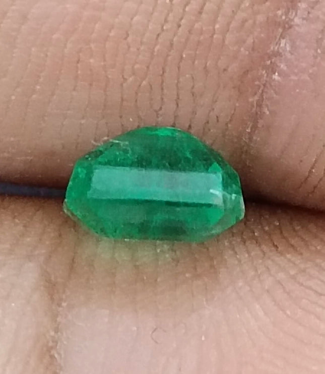 Colombian Emerald 1.34ct Natural Vivid Green Octagon Cut Loose Stone
