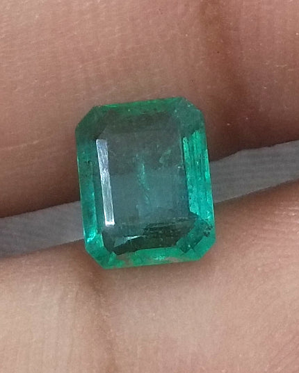 GSI USA Certified 1.39ct Medium Green Natural Zambian Minor Oiled Loose Gemstone